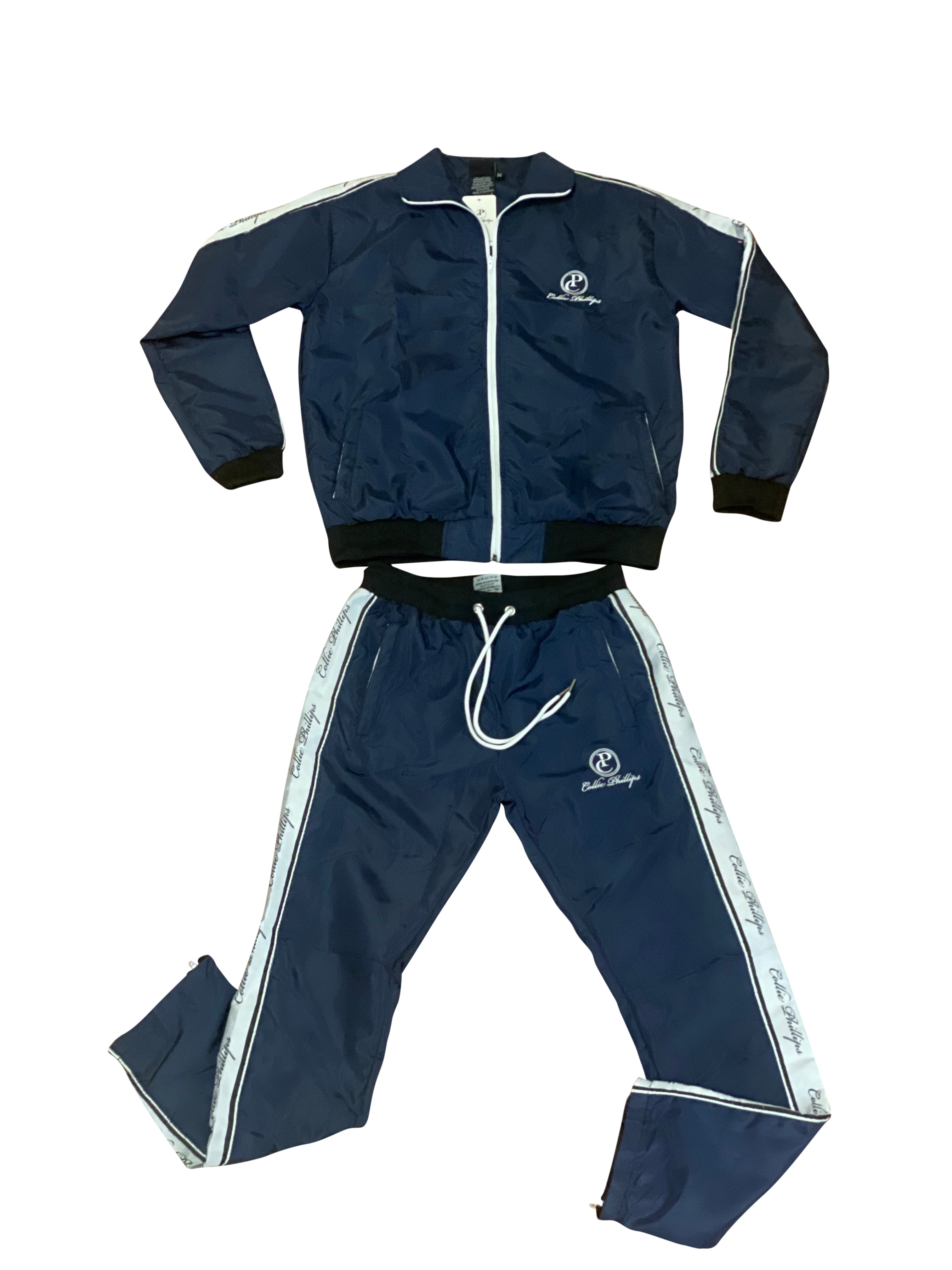 Navy Blue Nylon Tracksuit